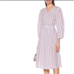Baum Und Pferdgarten Abylene Check Plaid Liliac Wrap Midi Dress Career Size US 6